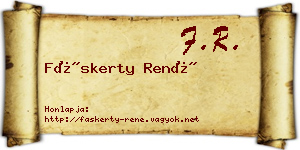 Fáskerty René névjegykártya